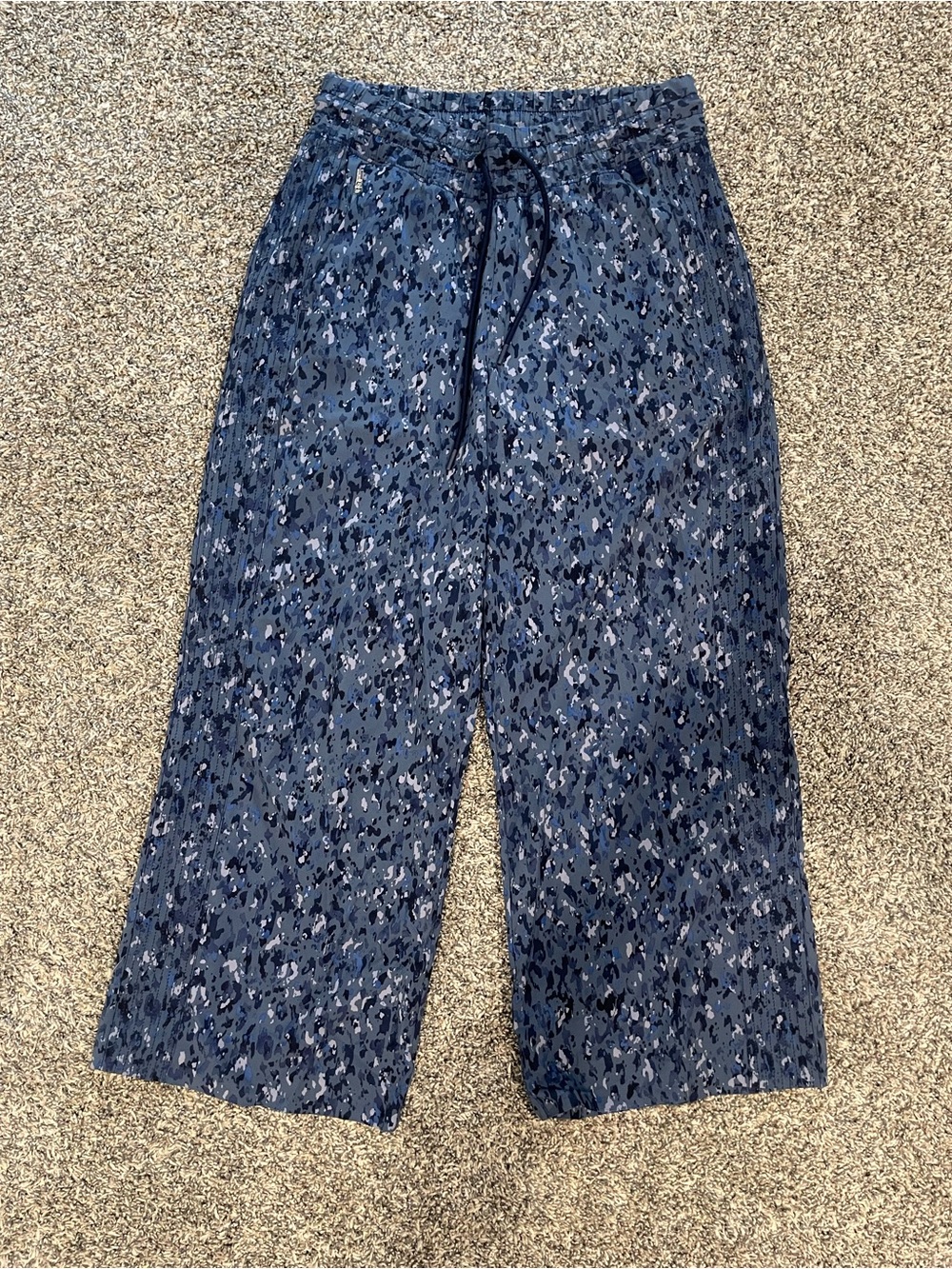 Athleta Navy Multiblue Patterned Jogger Pants